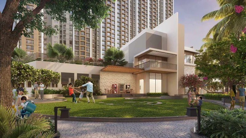The landscaped podium at Provident Palm Vista, artist's impression