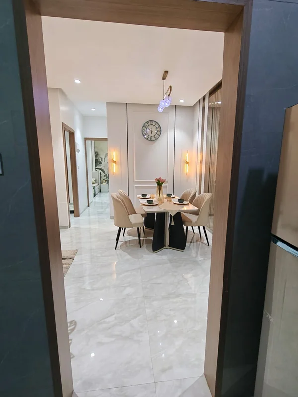 The dining area in the show home at Provident Palm Vista